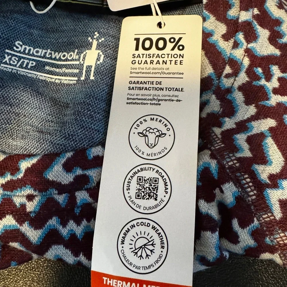 NEW Smartwool Classic Thermal Merino Base Layer Top Women's XS Purple Iris Retro - Picture 7 of 16